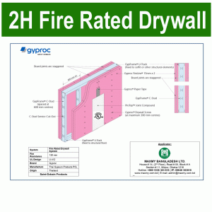 2H Fire Rated Drywall
