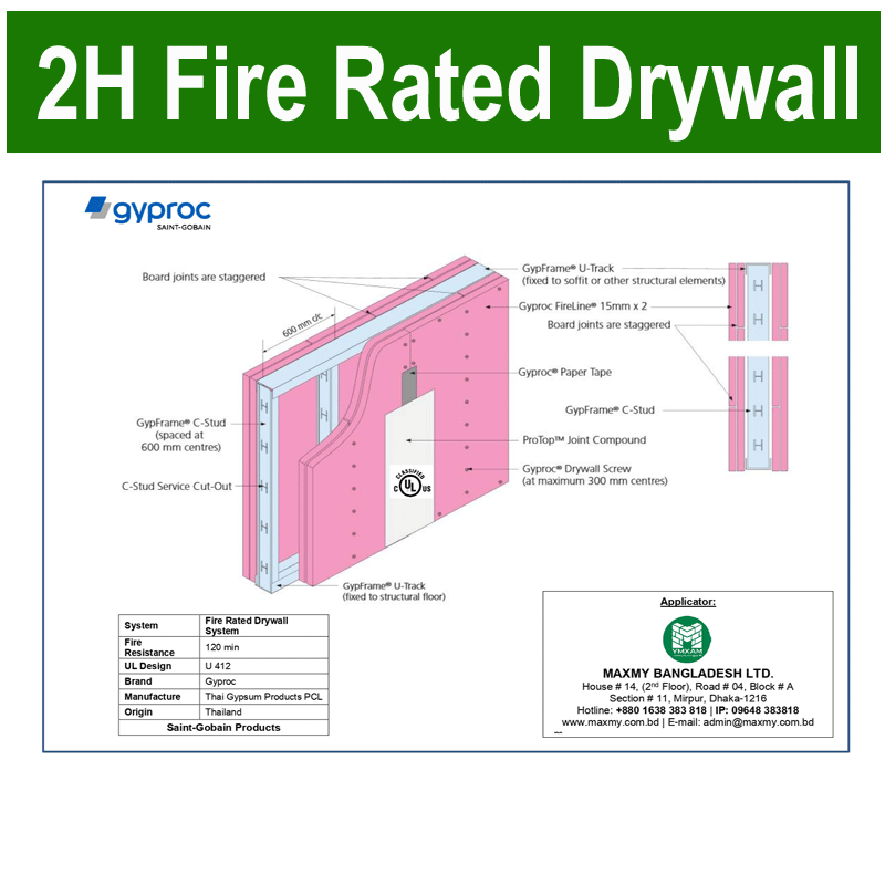 2H-Fire-Rated-Wall 2H Fire Rated Drywall
